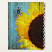 Rustique Tournesol Turquoise bois personnalisé (Dos)