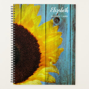 Rustique Tournesol Turquoise bois personnalisé