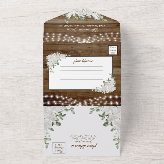 Rustique Tout en un Faire-part de mariage (Dehors)