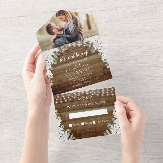 Rustique Tout en un Faire-part de mariage (Déchirure)