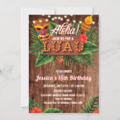 Rustique Tropical Luau Invitation d'anniversaire (Devant)