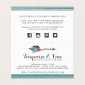 Rustique Turquoise Bois & Plumes Flèche Merci (Inside Unfolded)