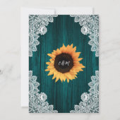Rustique Turquoise dentelle tournesol invitation m (Dos)