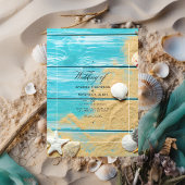 Rustique Turquoise Summer Beach Mariage Invitation