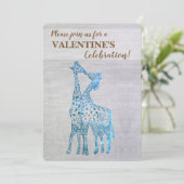 Rustique Valentine Invitation Giraffes Baiser (Debout devant)