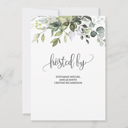 Rustique verdure Foliage Bridal Shower Invitation (Dos)