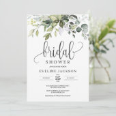 Rustique verdure Foliage Bridal Shower Invitation (Debout devant)