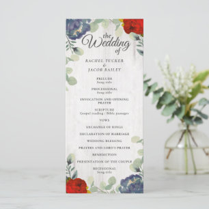 Rustique Vert Rouge Bleu Floral Programme de maria