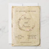 Rustique vieux papier vintage mariage invitation (Devant)