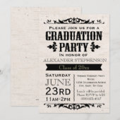 Rustique Vintage Beige Graduation Party Invitation (Devant / Derrière)