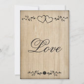 Rustique Vintage Double Coeur Invitations de maria (Dos)