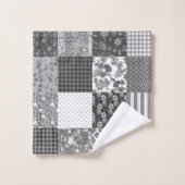 Rustique Vintage Gris Patchwork Quilt Motif (Gant de toilette)