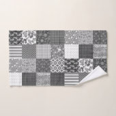 Rustique Vintage Gris Patchwork Quilt Motif (Serviette à main)