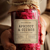 Rustique Vintage maison Jam Jar Carré Étiquette