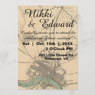 Rustique Vintage Richmond VA Carte Faire-part de m