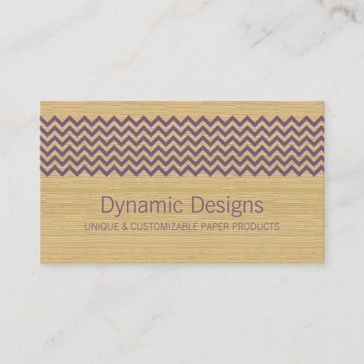Rustique violet Carte de visite Chevron (Devant)