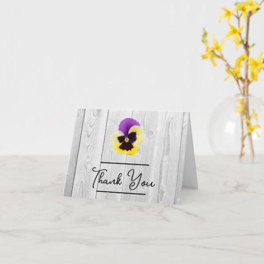 Rustique violet et Carte de remerciements de pury  (Fleur jaune)