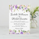 Rustique violet et crème Faire-part de mariage flo (Debout devant)