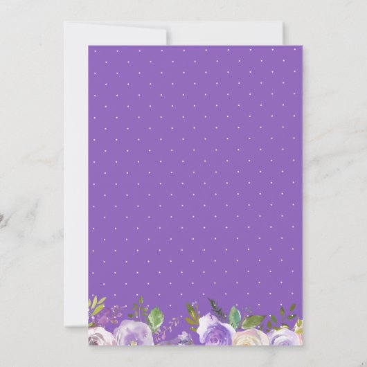 Rustique violet et crème Faire-part de mariage flo (Dos)