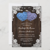 Rustique violet et Faire-part de mariage floral bl (Devant)