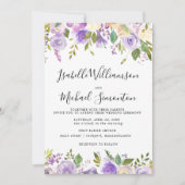 Rustique violet Faire-part de mariage végétal (Devant)