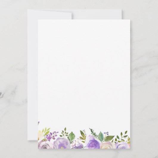 Rustique violet Faire-part de mariage végétal (Dos)