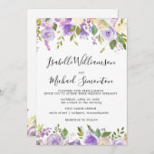 Rustique violet Faire-part de mariage végétal (Devant / Derrière)