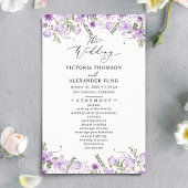 Rustique violet Fleur sauvage Programme de mariage