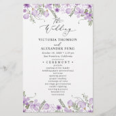 Rustique violet Fleur sauvage Programme de mariage (Devant)