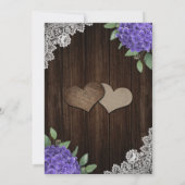 Rustique Violet Hydrangea Invitations de mariage (Dos)