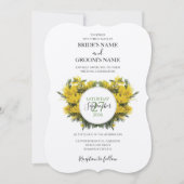 Rustique Wattle Acacia Invitations de mariage (Devant)
