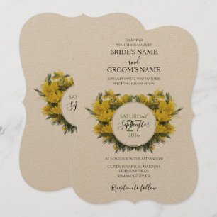 Rustique Wattle Acacia Invitations de mariage