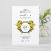 Rustique Wattle Acacia Invitations de mariage (Debout devant)