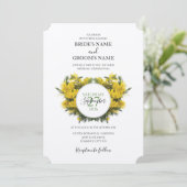 Rustique Wattle Acacia Invitations de mariage (Debout devant)