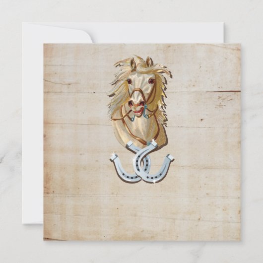 Rustique Western Cowgirl Horse Invitations d'anniv (Dos)