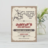 Rustique Western Rodeo Cowboy Invitation d'anniver (Debout devant)