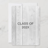 Rustique White Bois Photo Graduation Invitation (Dos)