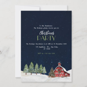 Rustique White Christmas Grange Invitation