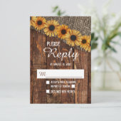 Rustique Wood & Burlap Sunflower Mariage Réponse R (Debout devant)