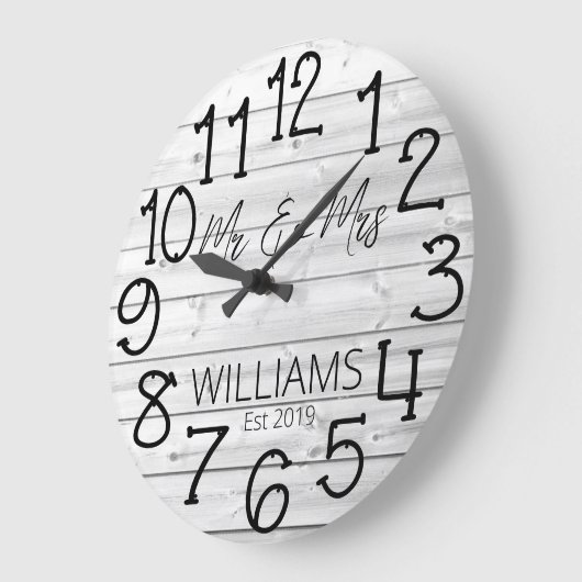 Rustisch aangepast grijs verhard hout grote klok (Hoek)