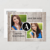 Rustisch Afstuderen 2 Fotobewaardatum Aankondigingskaart (Voorkant / Achterkant)