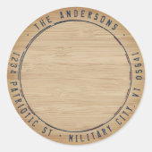 Rustisch Amerikaans adres militaire vlag Ronde Sticker (Voorkant)