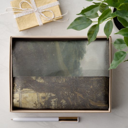  Rustisch Antiek landschap watermolen Tissuepapier (Geschenk)