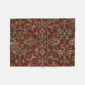 Rustisch Antiek oosterachtig Perzisch Rode Patroon Fleece Deken (Voorkant (Horizontaal))