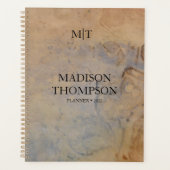 Rustisch Antiek papier Elegant Monogram Planner (Voorkant)
