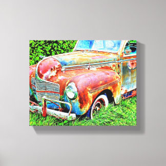 Rustisch autocanvas met Vintage Canvas Afdruk