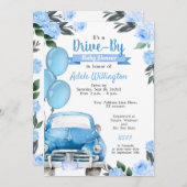 Rustisch Baby shower met auto Blue Boy Kaart (Voorkant / Achterkant)