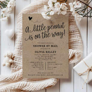 Rustisch Baby shower PER MAIL, Little Peanut, Kraf Kaart