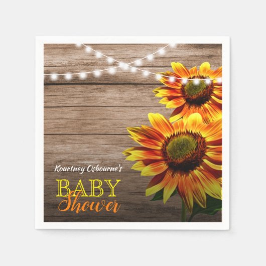 Rustisch Baby shower Servet (Voorkant)