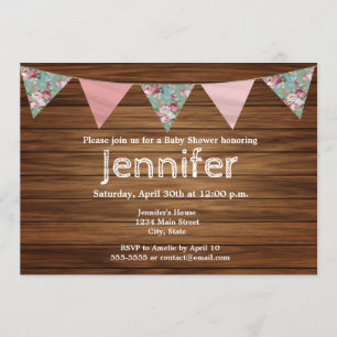 Rustisch baby shower van boerenhuismeisje uit een  kaart